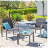 Salon de Jardin duo ELYN Bleu canard & Graphite -ETHIK HOME